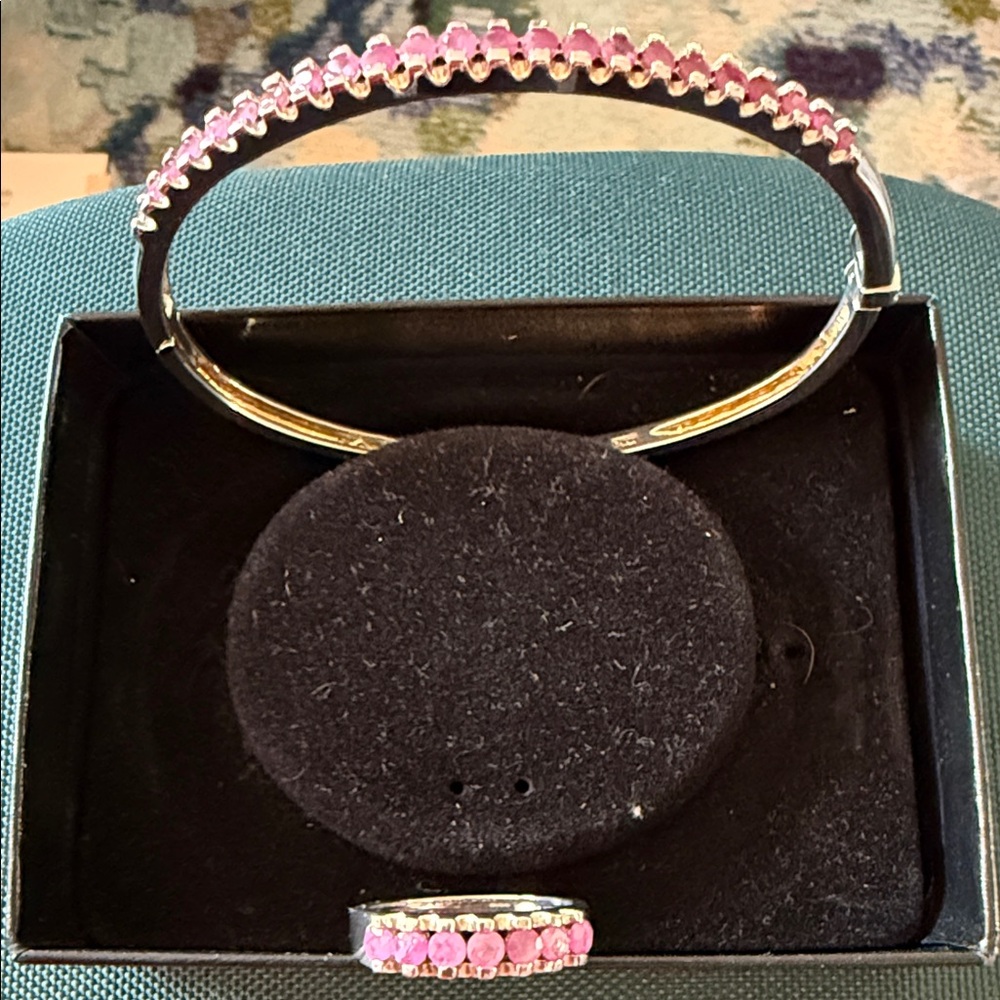 Sterling Silver semi-precious gemstone Bracelet and Ring Set
